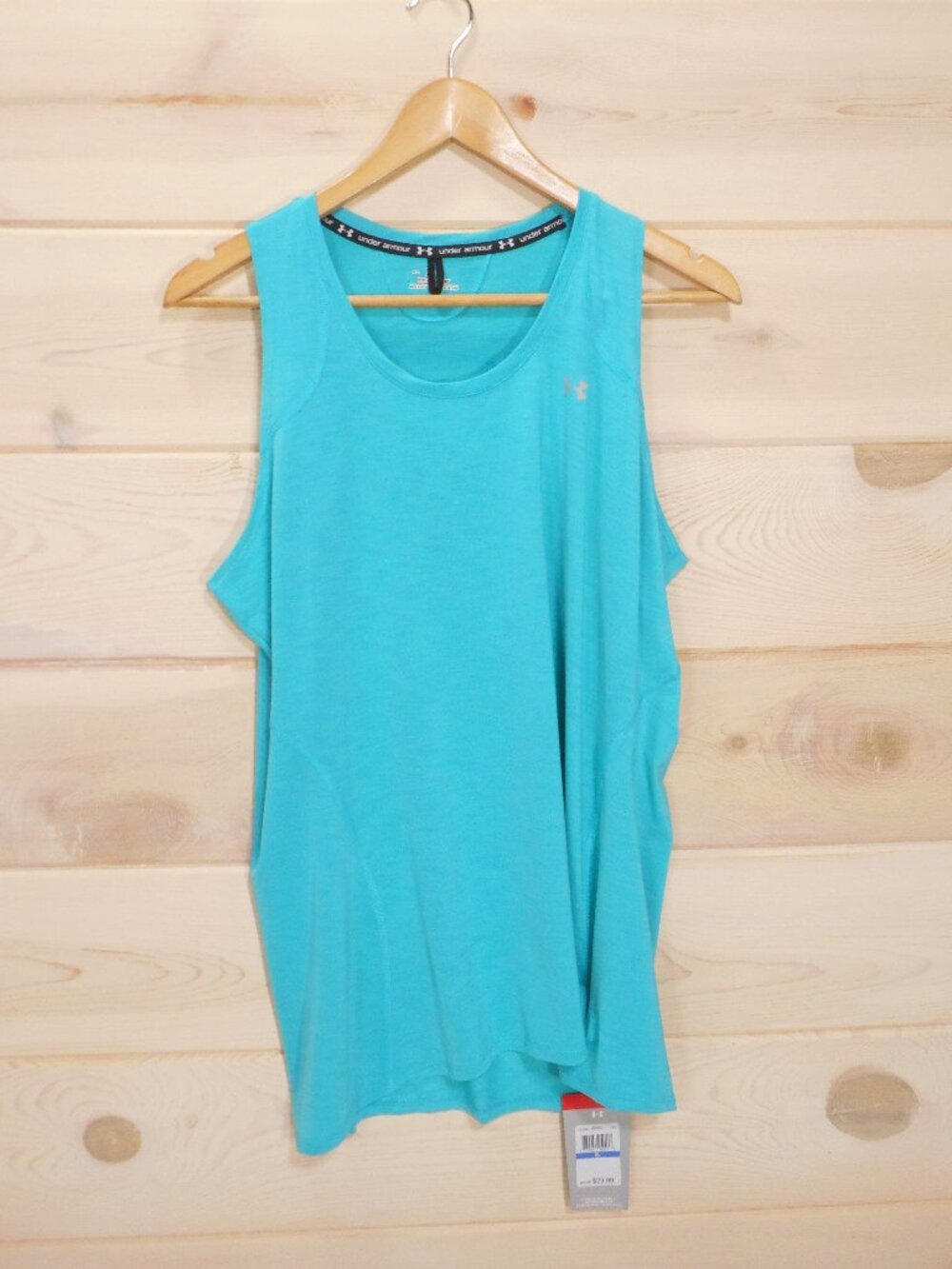 NWT Under Armour Womens XL Sleeveless Tank Top HeatGear Teal Blue Athletic